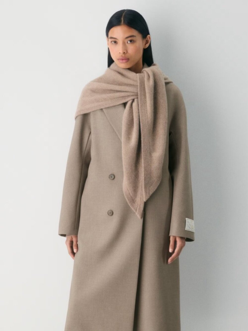 Aritzia Wilfred Essential Cashmere Key Triangle Scarf Large NEW